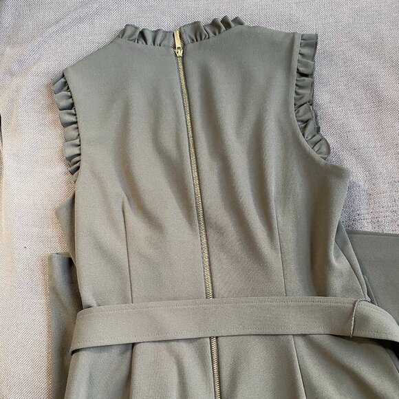 Calvin Klein Women's Sleeveless Ruffle-Trim Cropped Jumpsuit - Picture 6 of 10